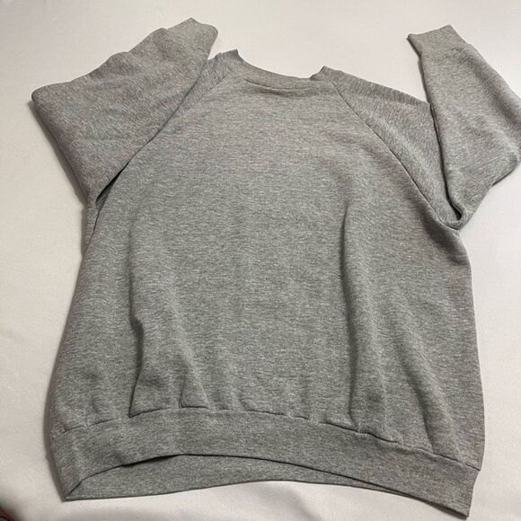 Fruit Of The Loom VTG Grey Solid Blank Crew Neck Sweatshirt Size XL Rare - Picture 5 of 7